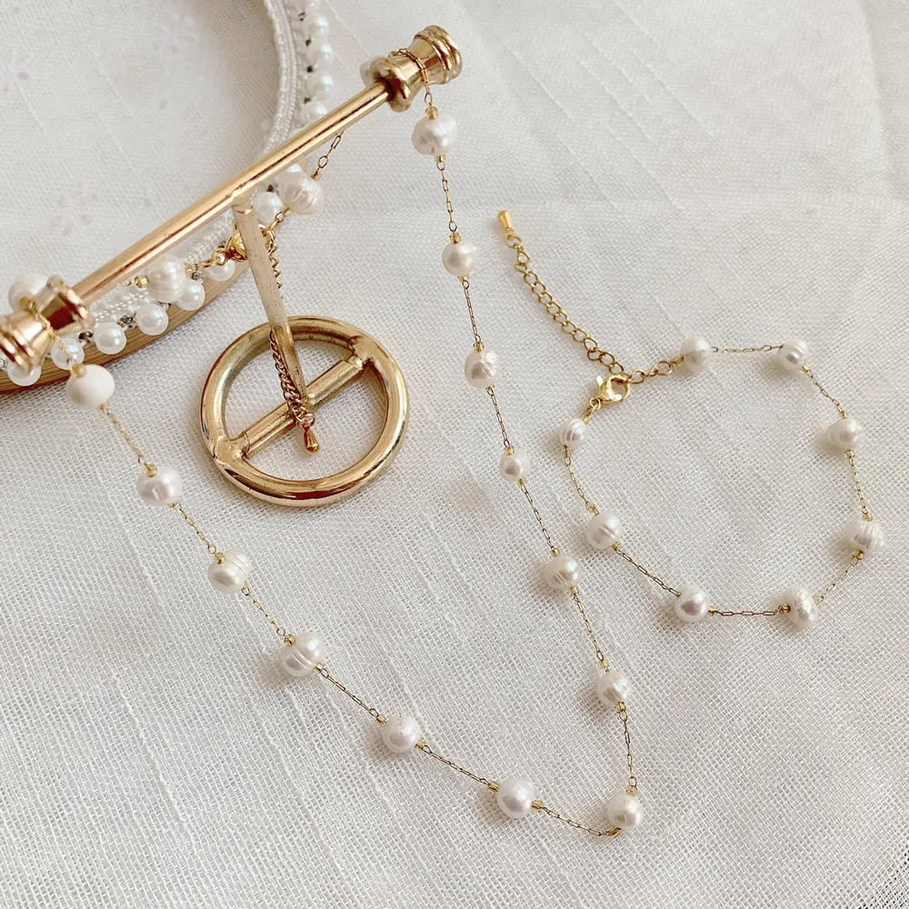 Seren ✨ Freshwater Baroque Pearls & Stainless Steel