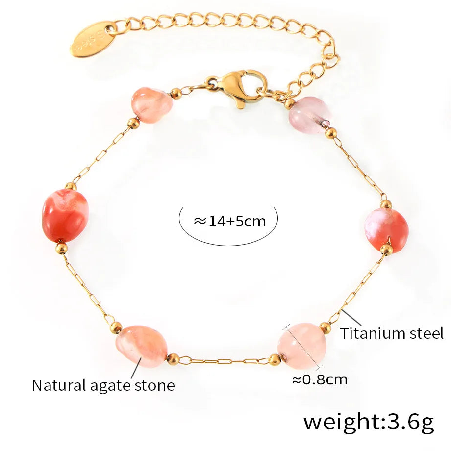 Auralis ✨ Natural Agate Stone stainless Steel