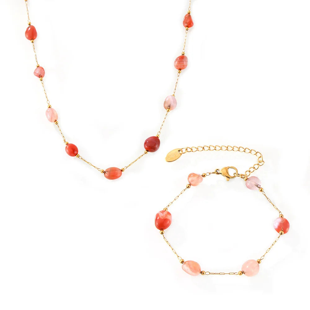 Auralis ✨ Natural Agate Stone stainless Steel