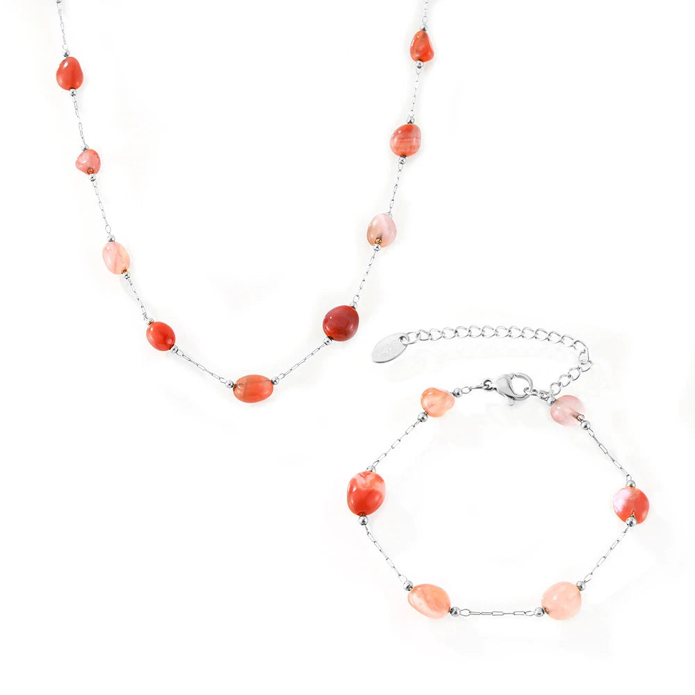 Auralis ✨ Natural Agate Stone stainless Steel