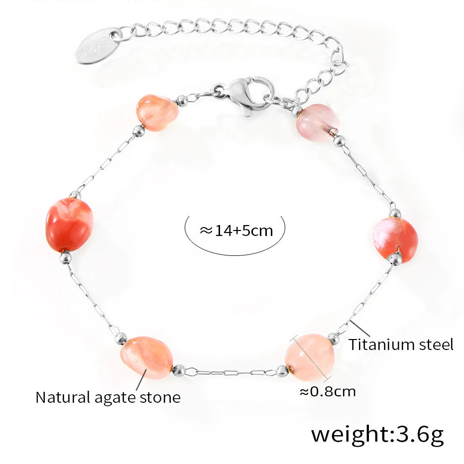 Auralis ✨ Natural Agate Stone stainless Steel