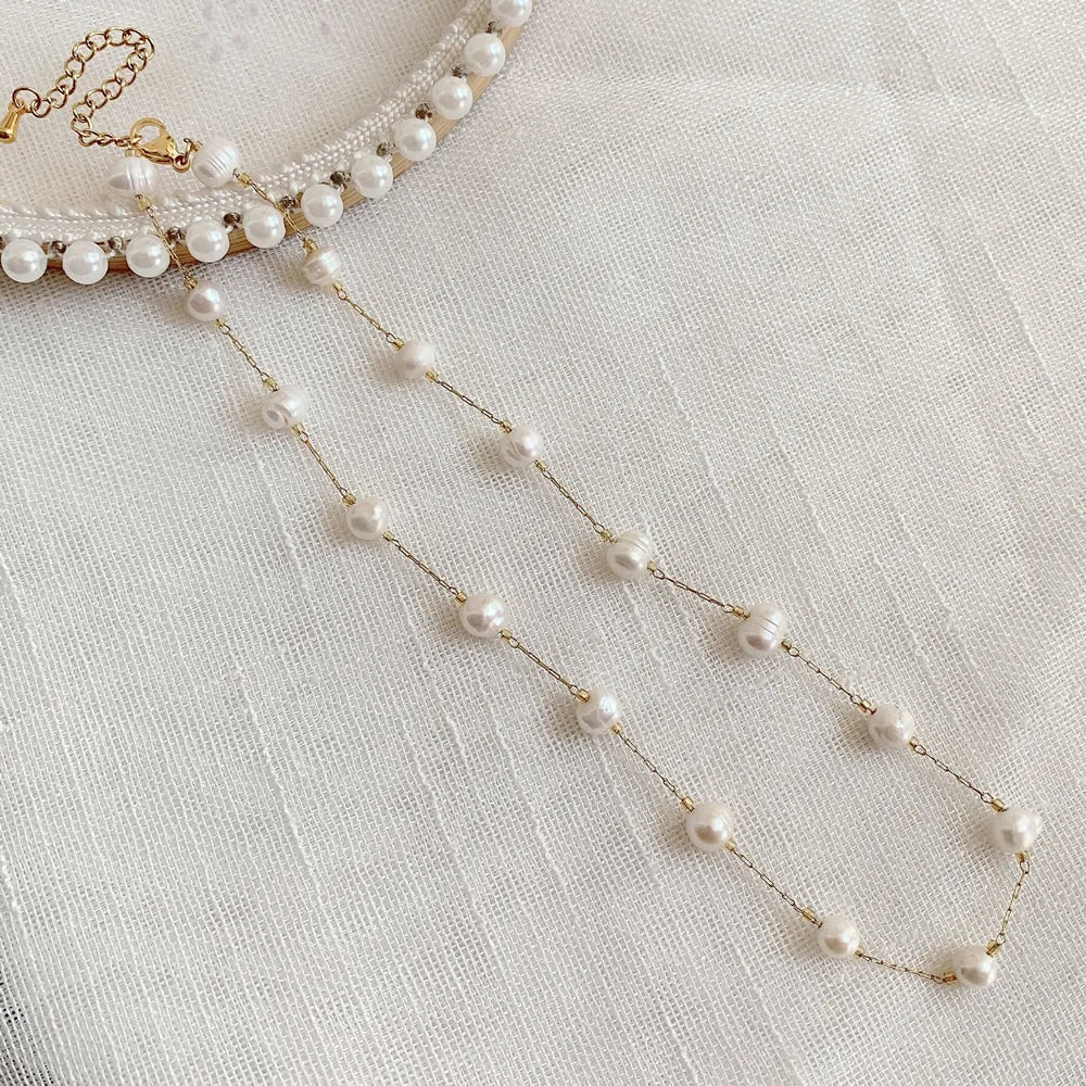 Seren ✨ Freshwater Baroque Pearls & Stainless Steel