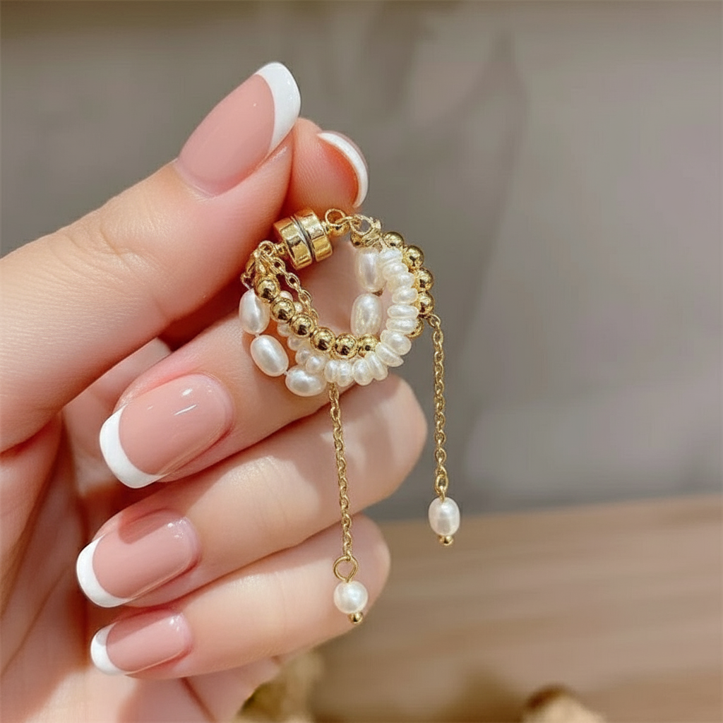 Myra ✨ -Real Pearl Magnet Buckle Earring ✨