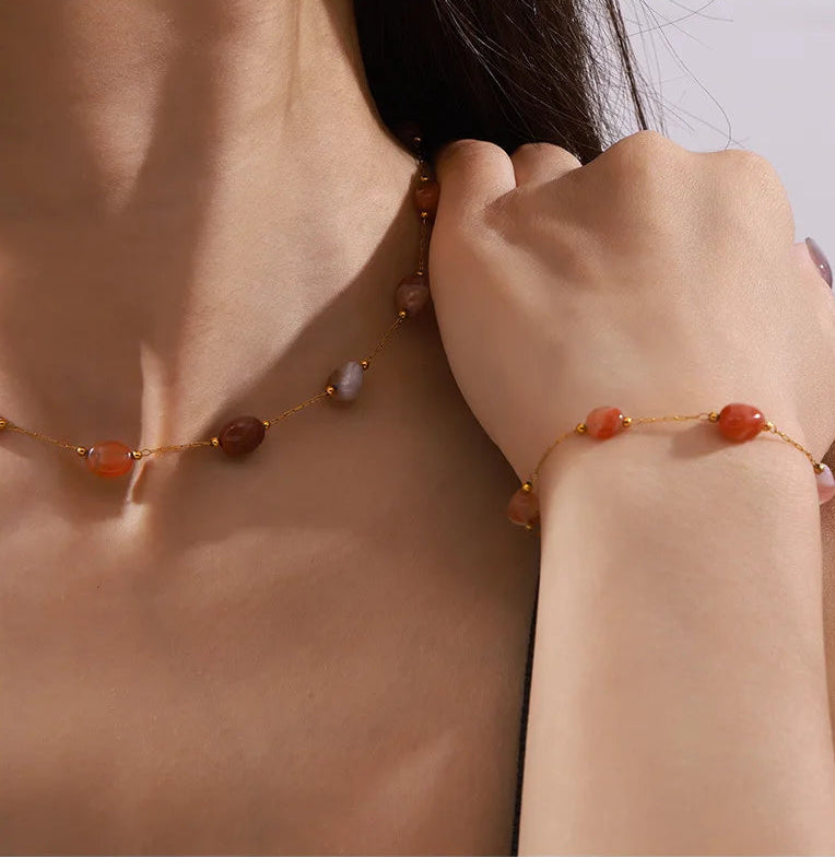 Auralis ✨ Natural Agate Stone stainless Steel