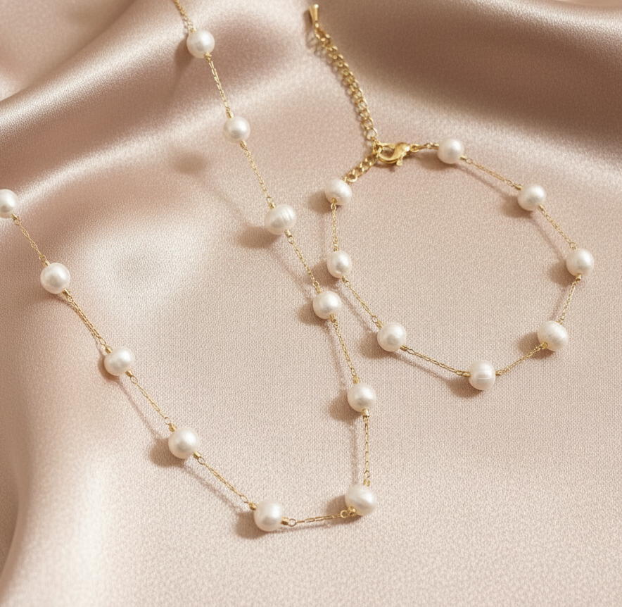 Seren ✨ Freshwater Baroque Pearls & Stainless Steel