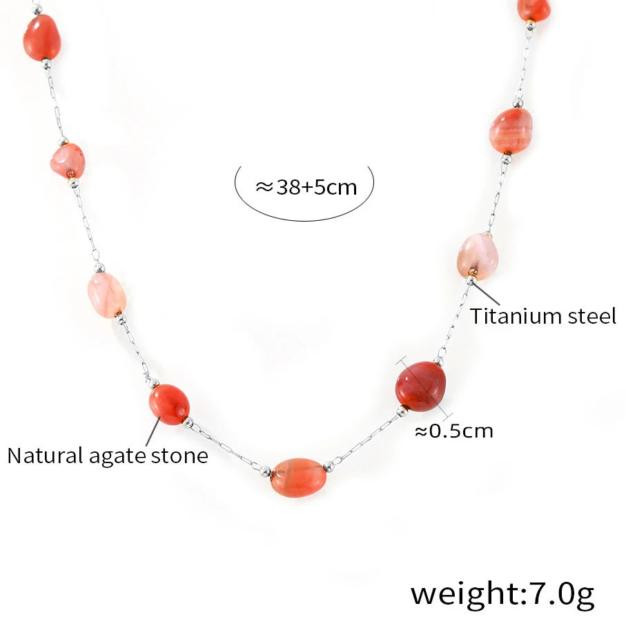 Auralis ✨ Natural Agate Stone stainless Steel