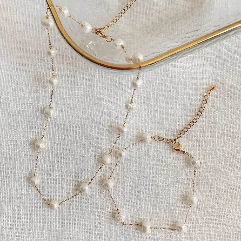 Seren ✨ Freshwater Baroque Pearls & Stainless Steel